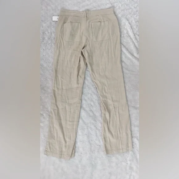 NWT- NYDJ Marilyn Straight Linen Pants in Feather